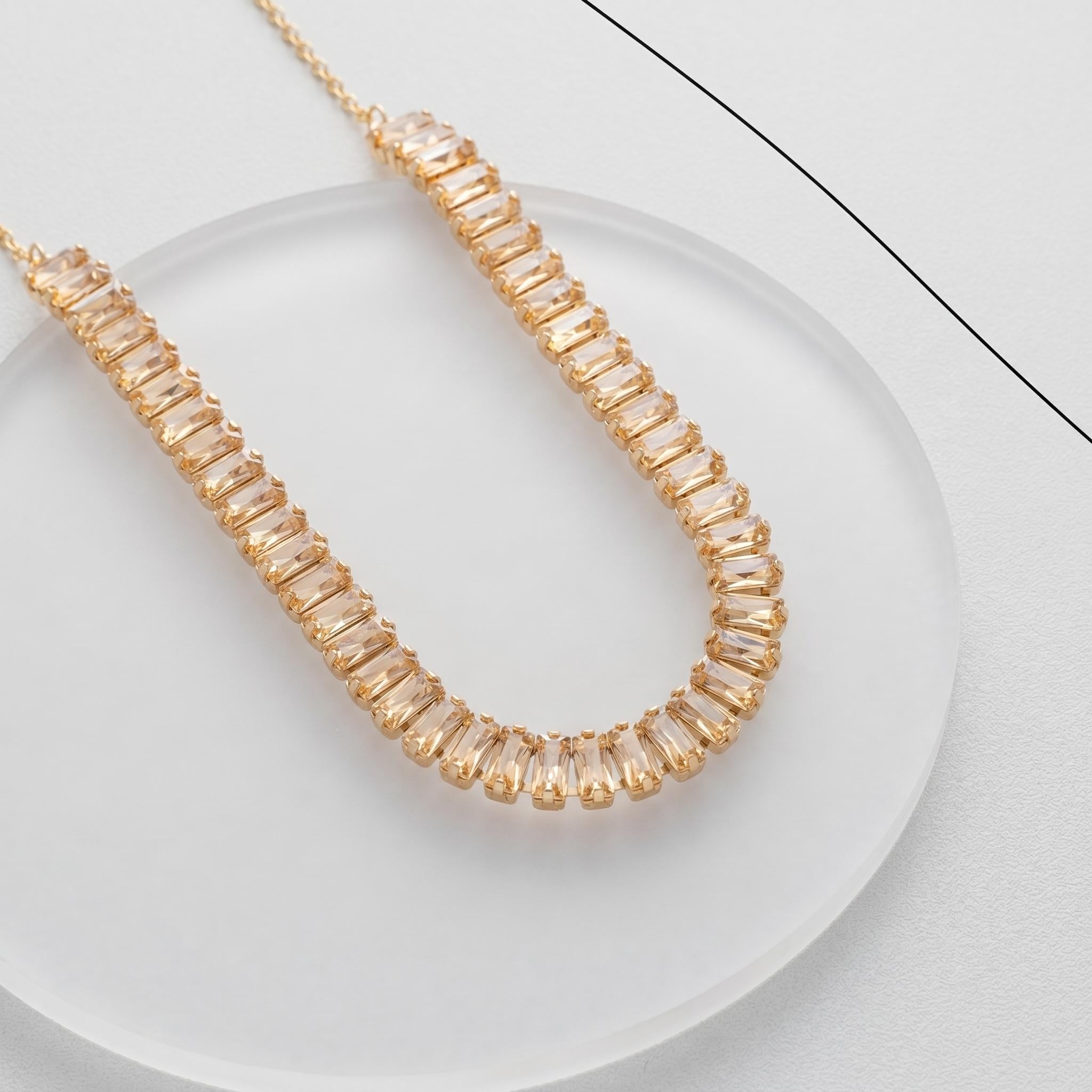Riviera Baguete Banhada a Ouro 18k (6 meses de garantia)