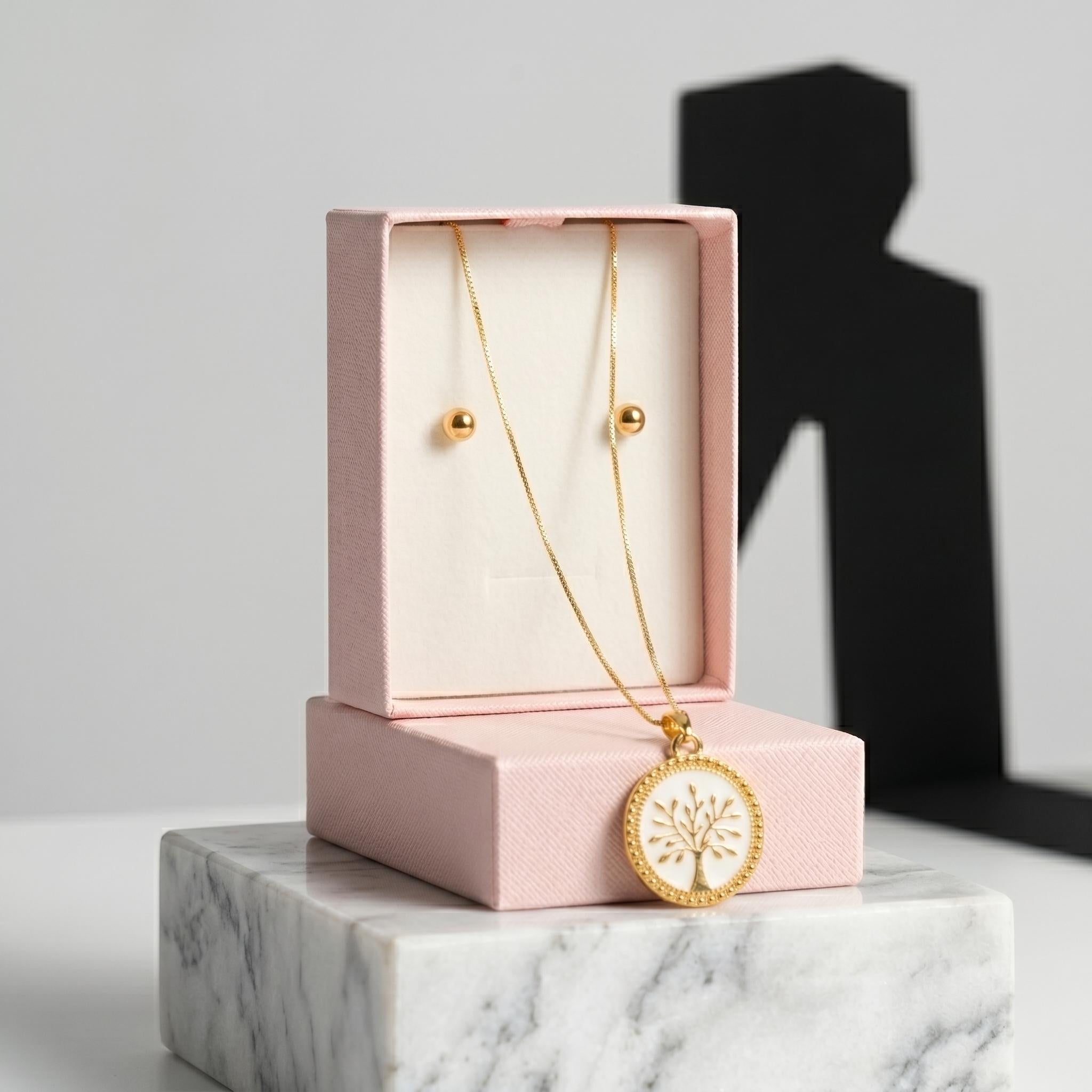 Conjunto Colar Árvore da Vida – Banhado a Ouro 18k